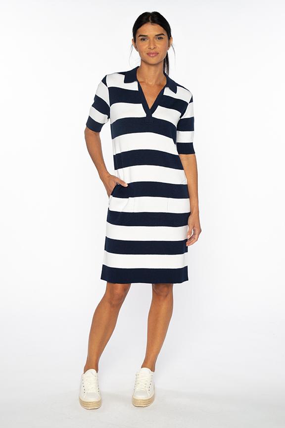 Splitneck Polo Dress Kinross Cashmere