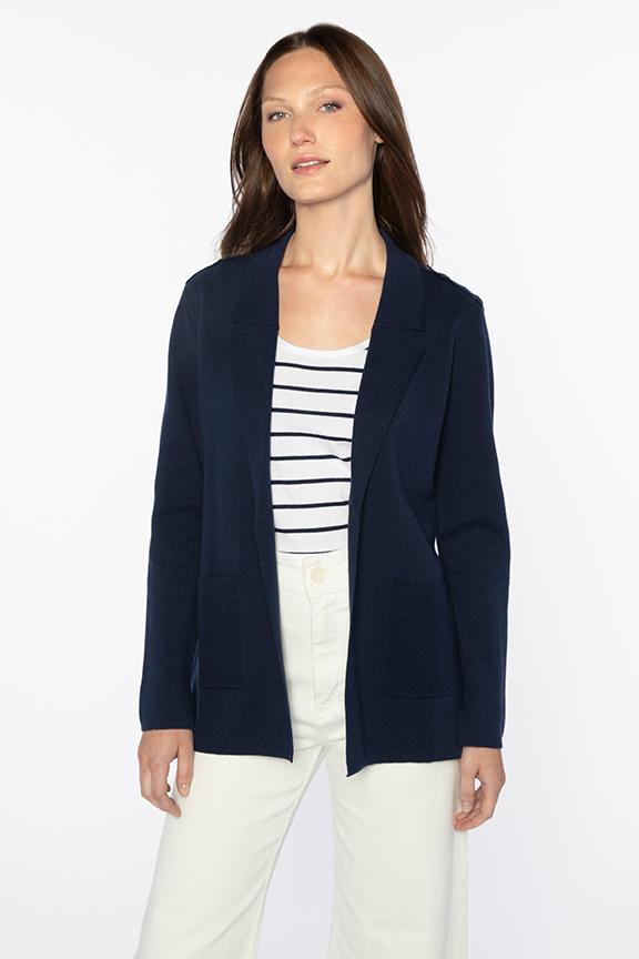 Easy Notch Collar Cardigan Kinross Cashmere