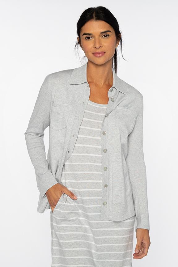 Easy Shirt Cardigan Kinross Cashmere