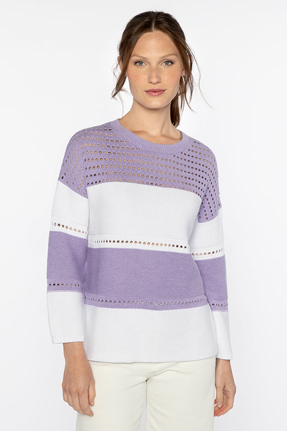 Textured Wide Stripe Pullover