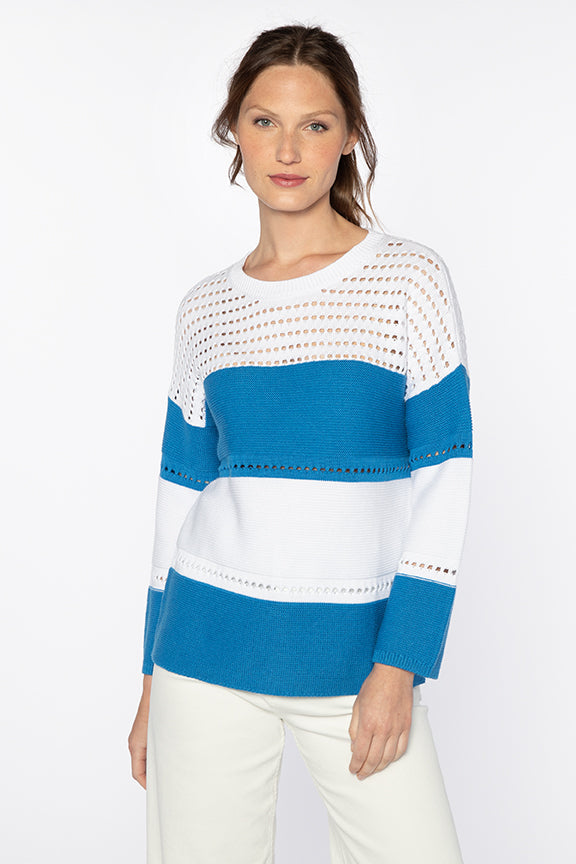Textured Wide Stripe Pullover