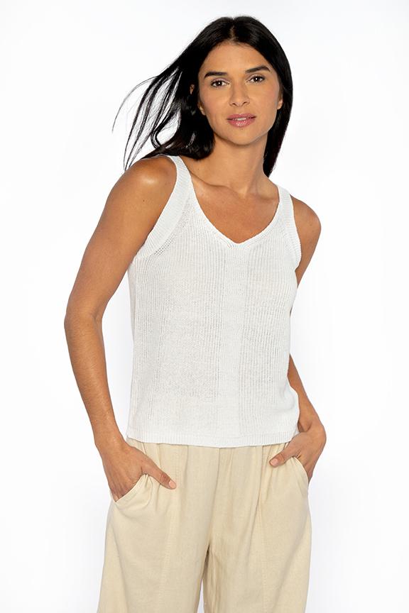 Rib Vee Tank Kinross Cashmere