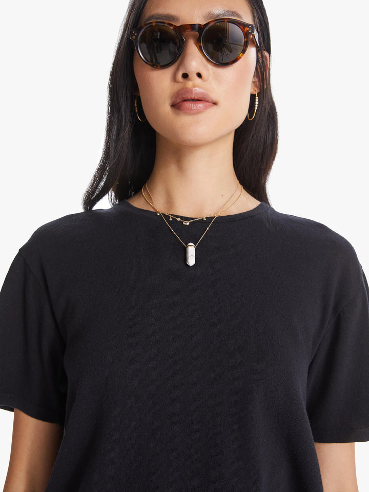 MOTHER THE ROWDY SLOUCHY TEE BLACK