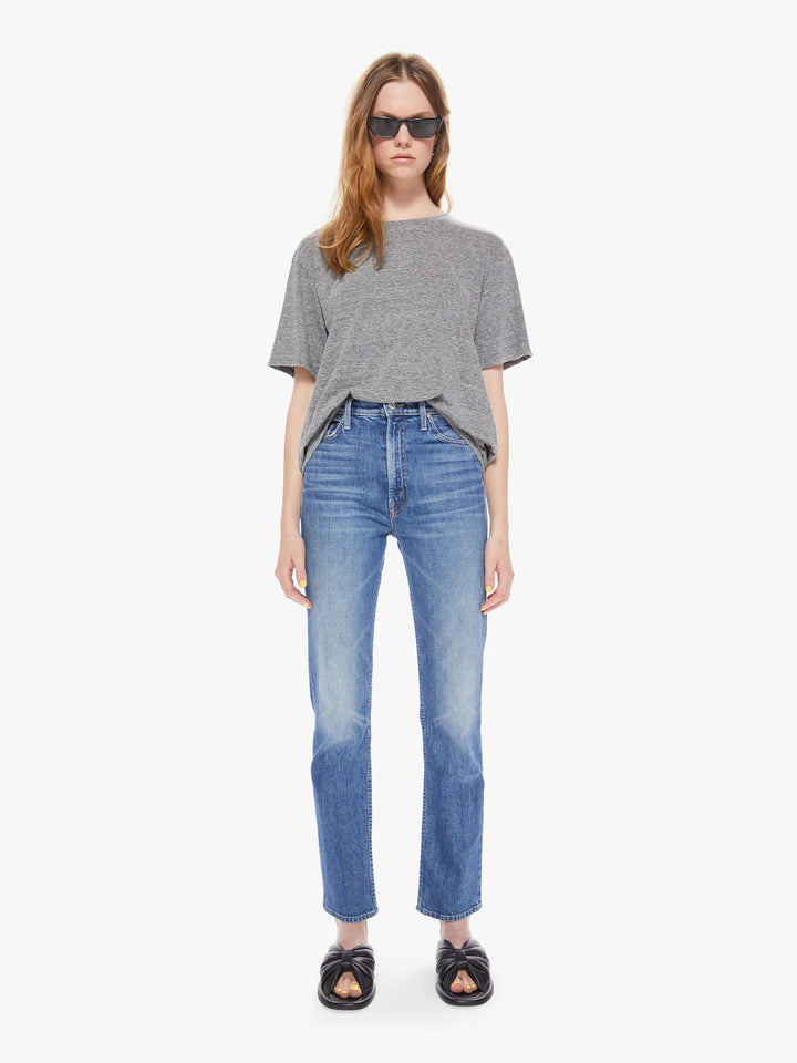MOTHER THE ROWDY SLOUCHY TEE HEATHER GREY