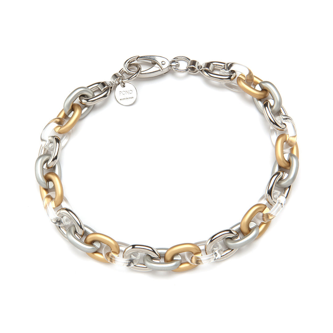 Pono Barile Mini Bike Chain Necklace in Platinum