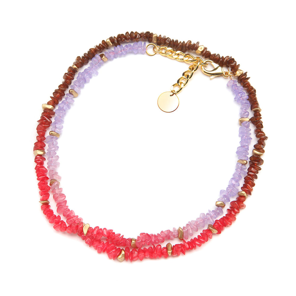 Pono Addie Necklace Hot Hibiscus Doubled