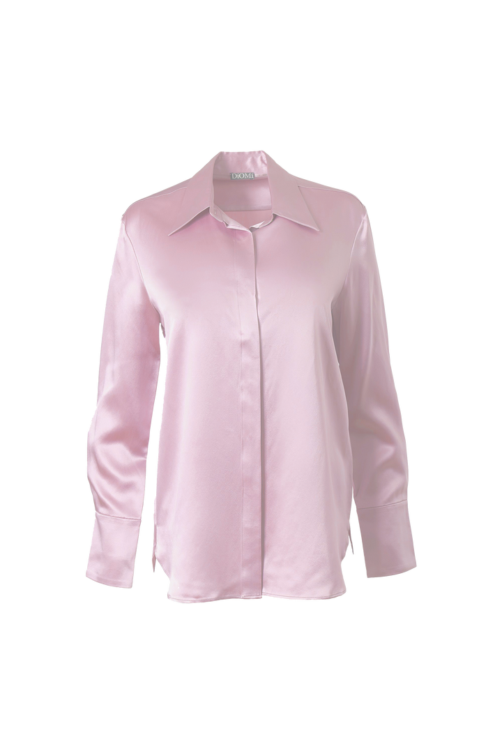 Classic Button Down Blouse In Princess Pink