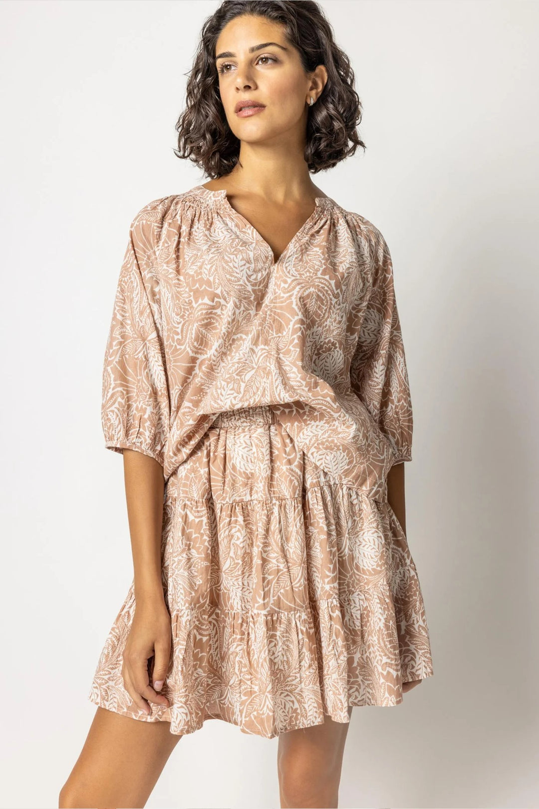 Printed Voile Long Sleeve Shirt