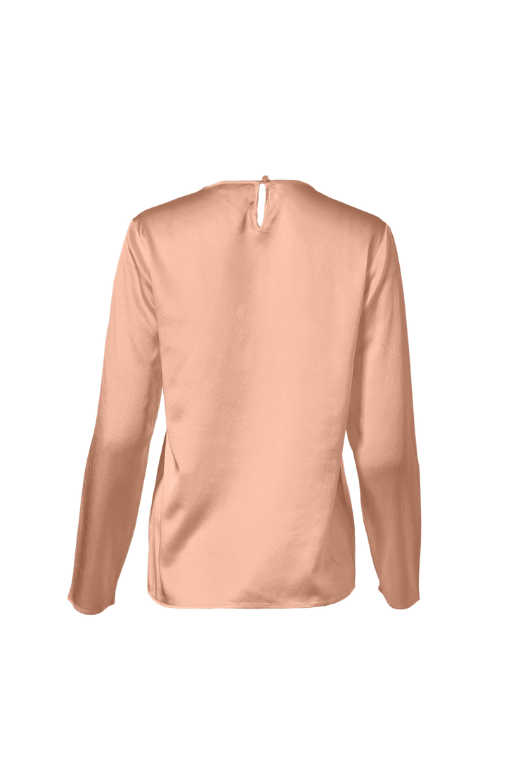 Cross Front Pleated Blouse In Rosy Pink