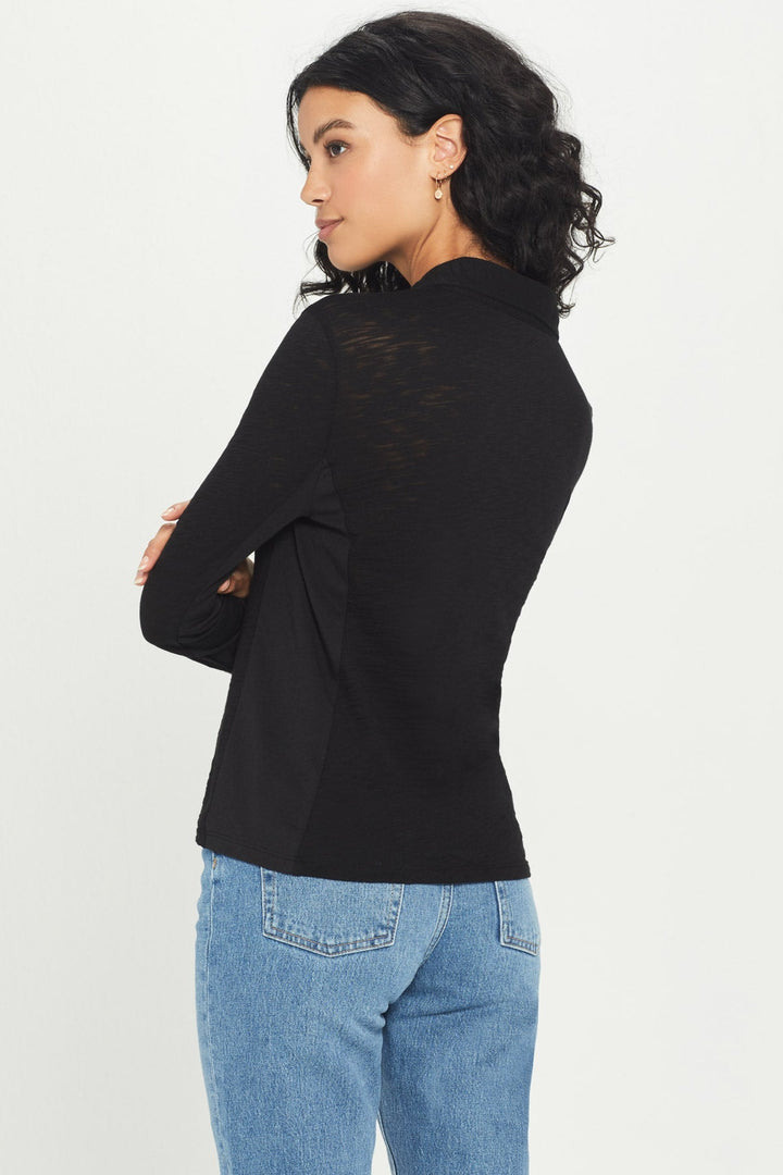 Classic Henley Polo Tee - Black