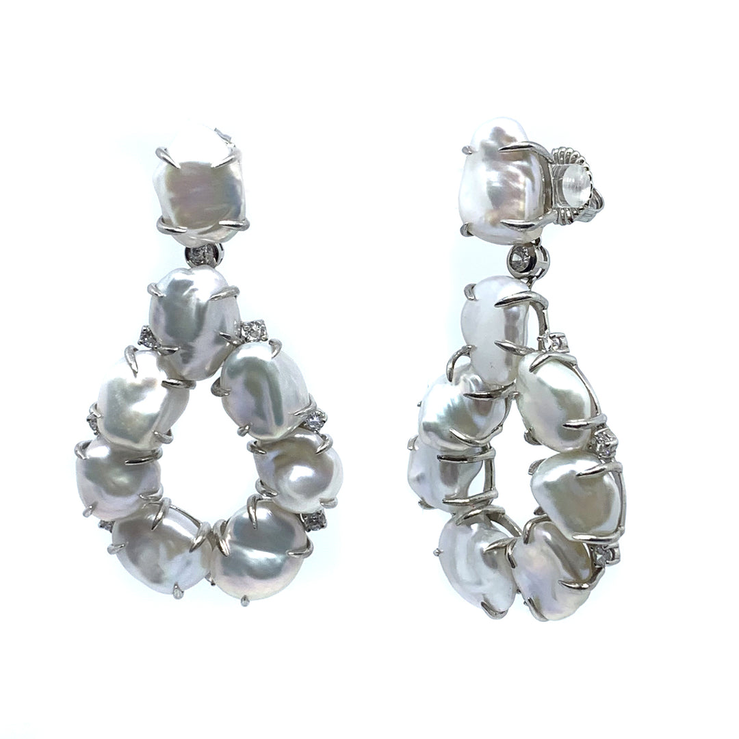 Keshi Pearl Open Drop Earring
