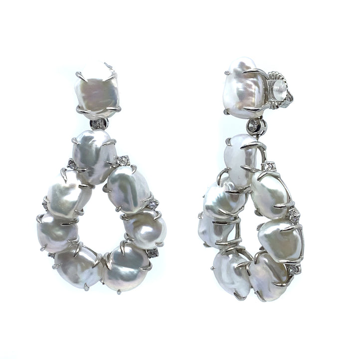 Keshi Pearl Open Drop Earring