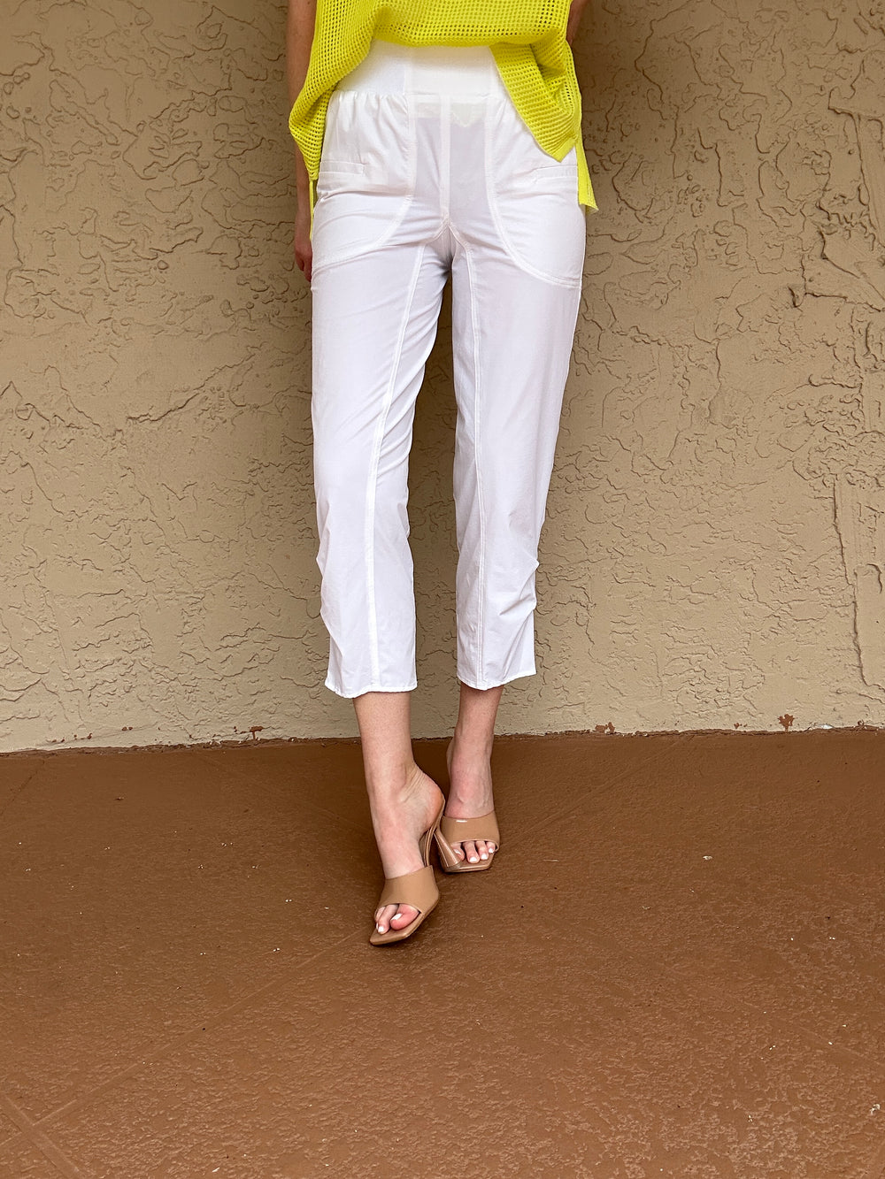 Peace of Cloth Majestic Stretch Pinch Hem Pant in White