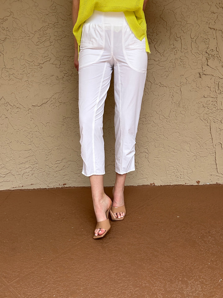 Peace of Cloth Majestic Stretch Pinch Hem Pant in White