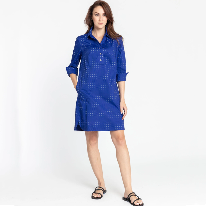 Aileen Dress - Marine Dot