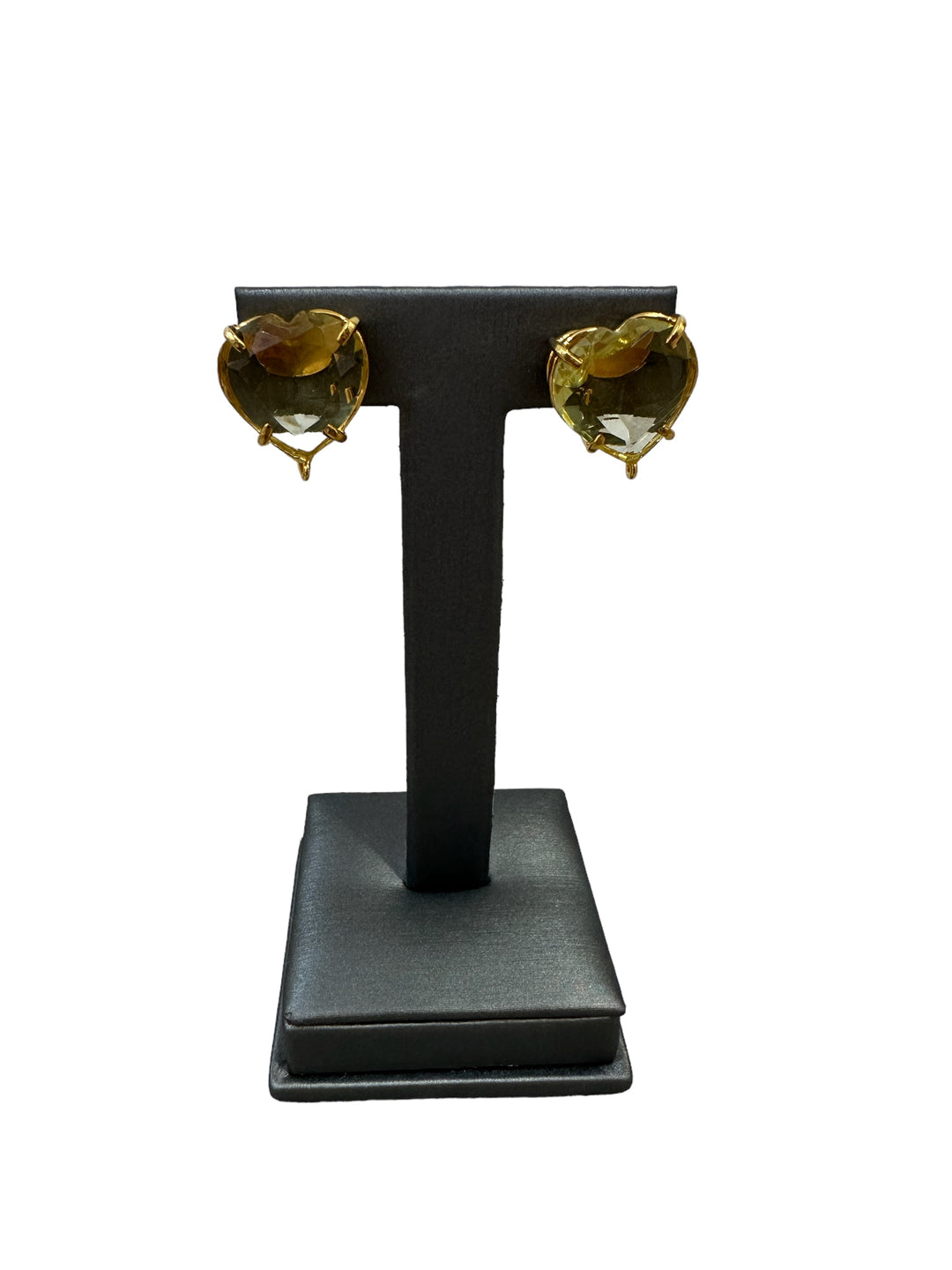 Heart Shaped Lemon Quartz Earring (Pierced)