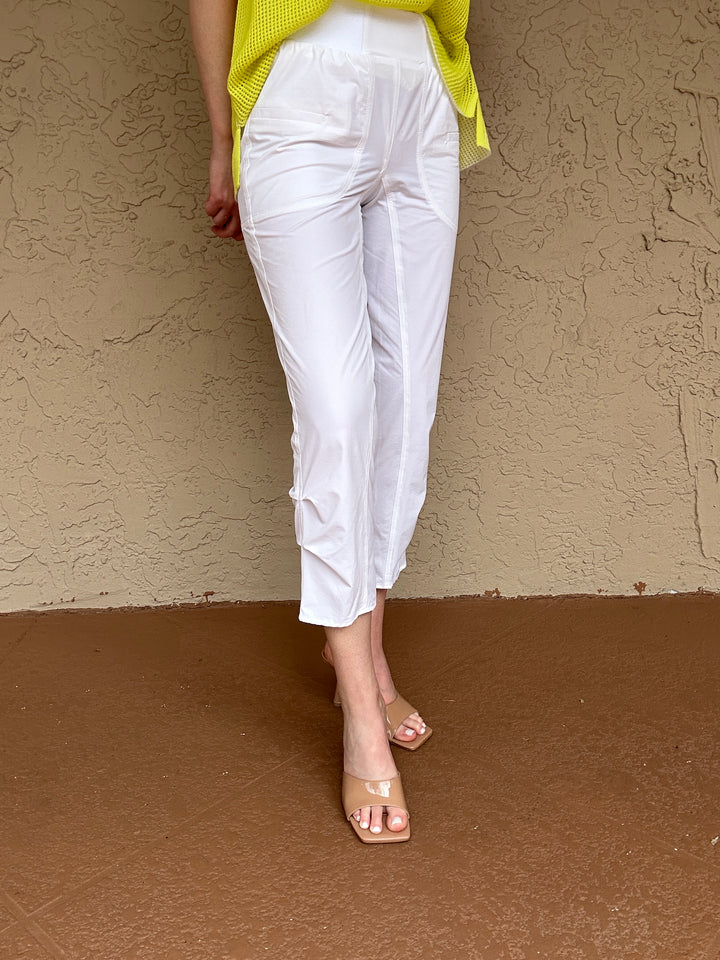 Peace of Cloth Majestic Stretch Pinch Hem Pant in White