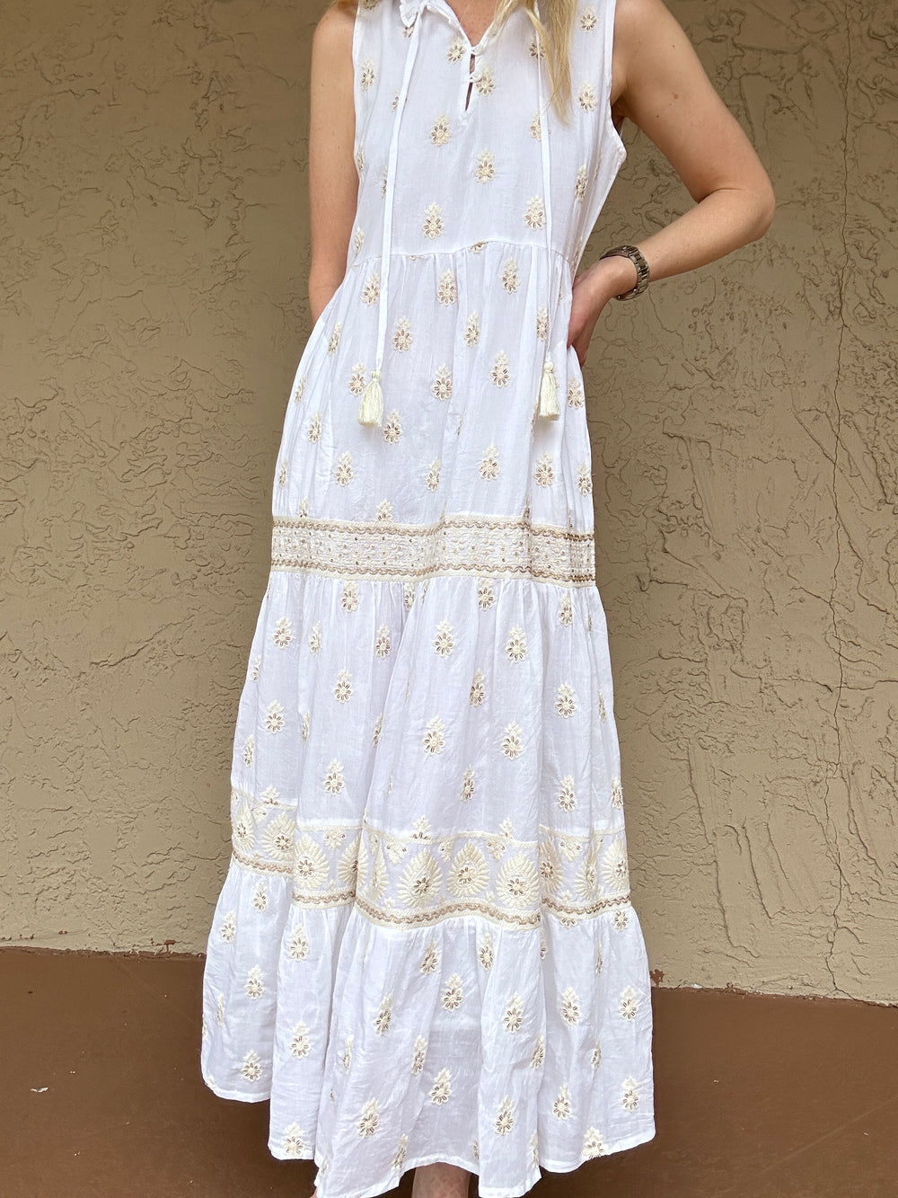 Azure & Indigo Mollymook Embroidered Sequin Dress
