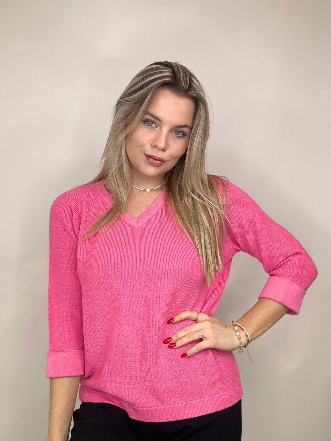 shaker sweater bubblegum