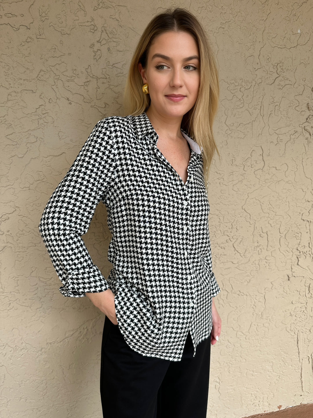 Houndstooth Blouse