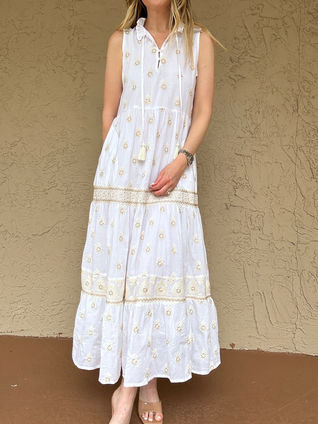 Azure & Indigo Mollymook Embroidered Sequin Dress