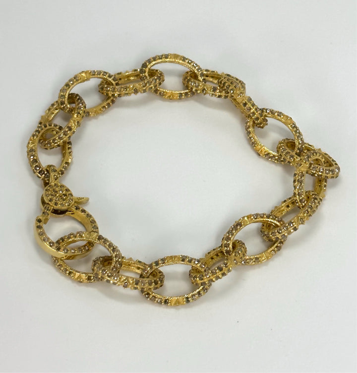 Link Chain Rose Cut Diamond Bracelet