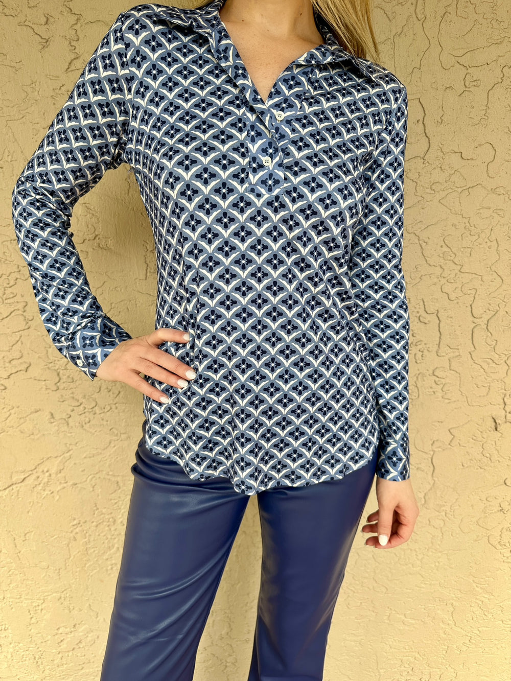 Blue Multi Printed Blouse