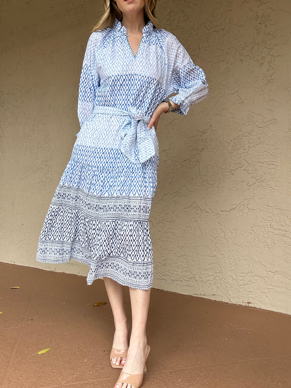Azure & Indigo Byron Dress in Blue Print