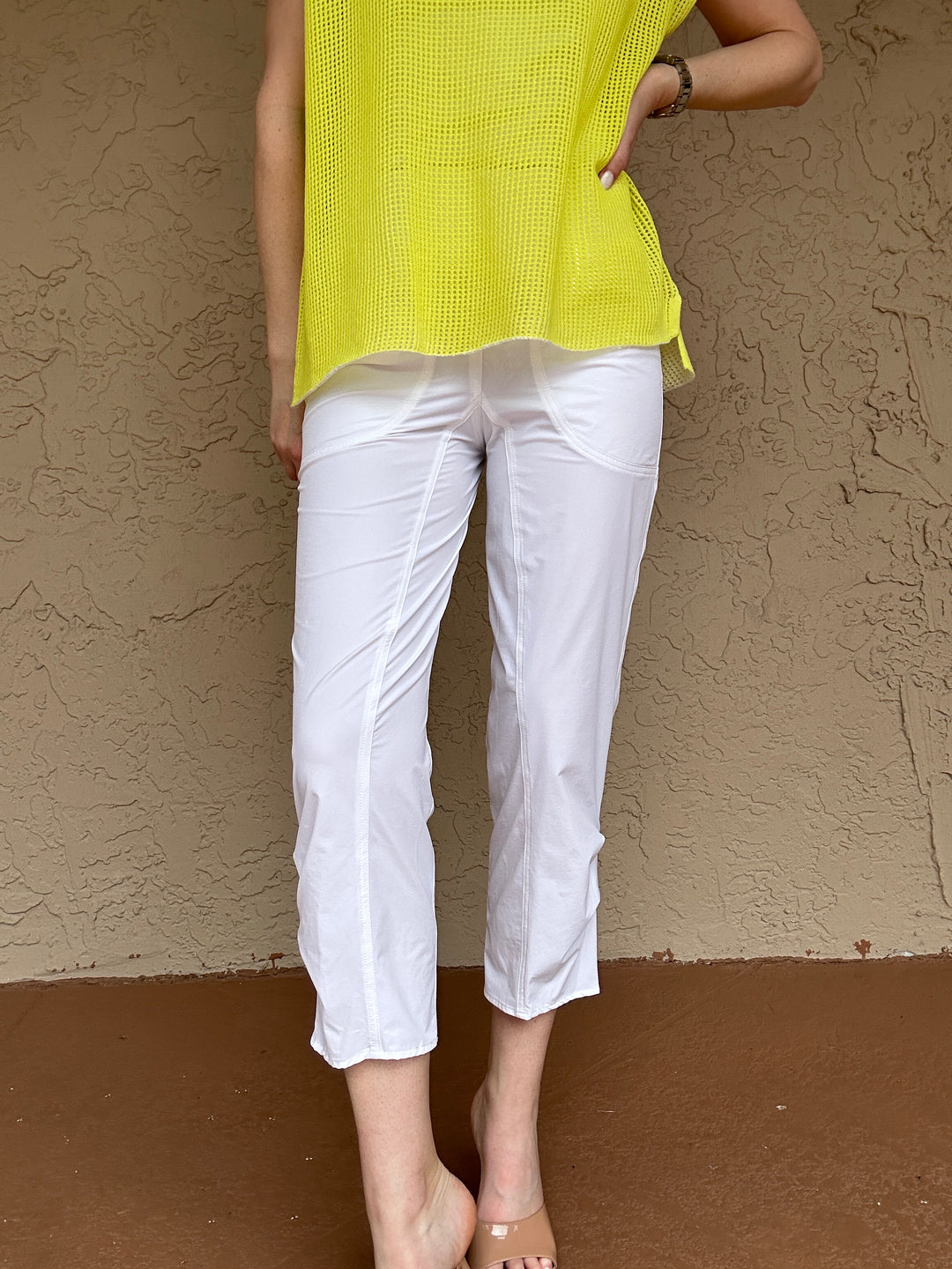 Peace of Cloth Majestic Stretch Pinch Hem Pant in White