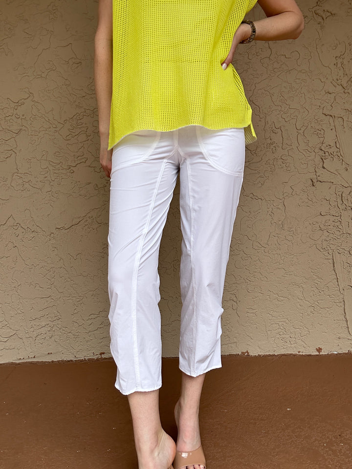 Peace of Cloth Majestic Stretch Pinch Hem Pant in White
