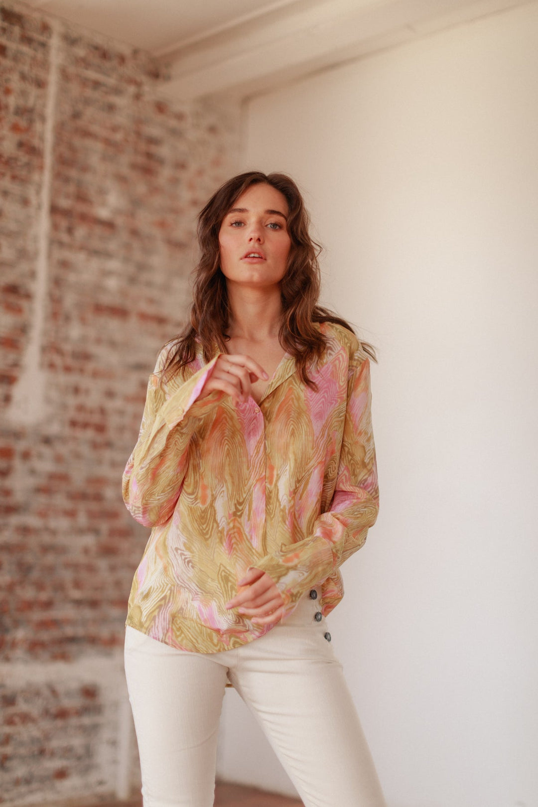 Silk Printed Shirt - Topo