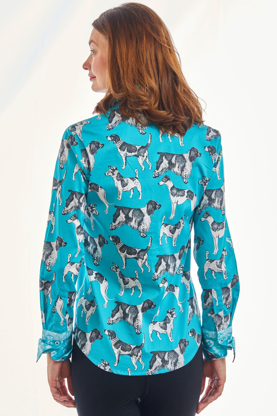 Dizzy-Lizzie Rome Shirt Turquoise Ground Black White Pooches